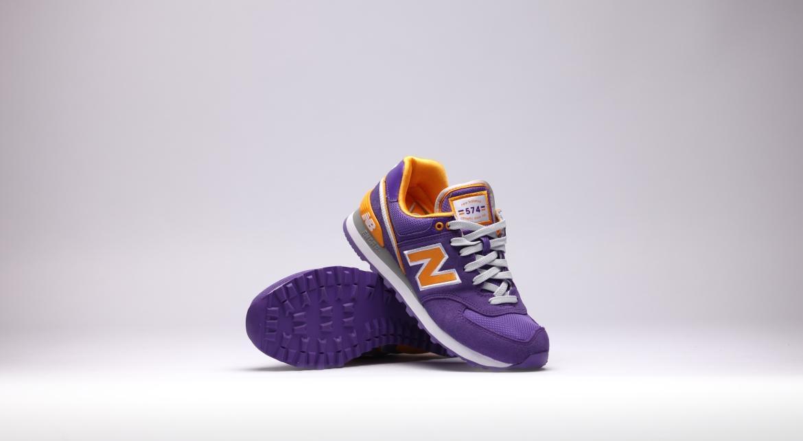 New balance 574 purple clearance gold